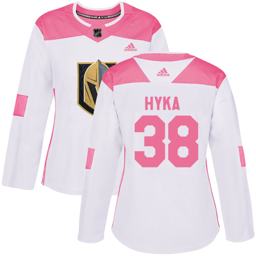 Adidas Golden Knights #38 Tomas Hyka White/Pink Authentic Fashion Women's Stitched NHL Jersey